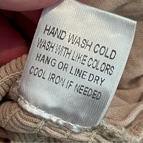 In loom beige smocked flutter sleeve top - Picture 5 of 7